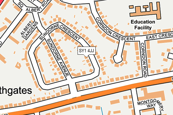 SY1 4JJ map - OS OpenMap – Local (Ordnance Survey) SY1 4JJ map - OS OpenMap – Local (Ordnance Survey)