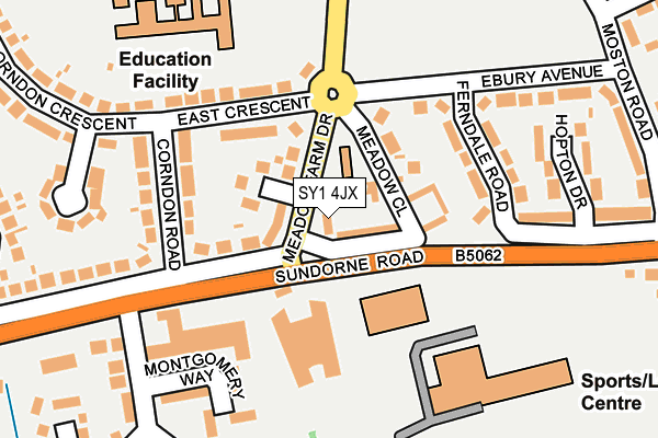 SY1 4JX map - OS OpenMap – Local (Ordnance Survey) SY1 4JX map - OS OpenMap – Local (Ordnance Survey)