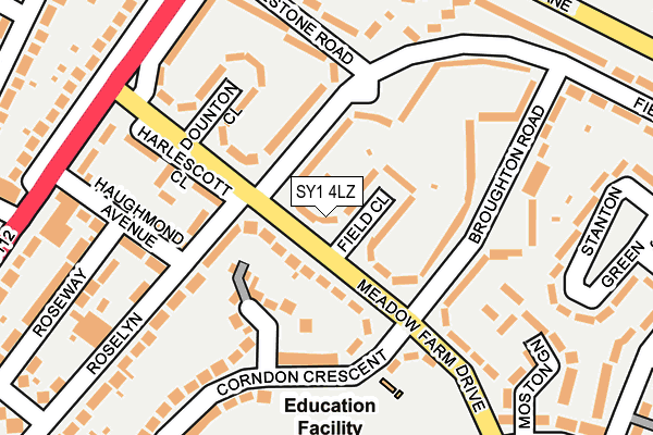 SY1 4LZ map - OS OpenMap – Local (Ordnance Survey) SY1 4LZ map - OS OpenMap – Local (Ordnance Survey)