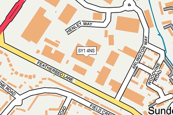 SY1 4NS map - OS OpenMap – Local (Ordnance Survey) SY1 4NS map - OS OpenMap – Local (Ordnance Survey)
