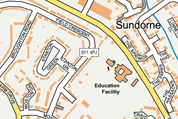 SY1 4PJ map - OS OpenMap – Local (Ordnance Survey) SY1 4PJ map - OS OpenMap – Local (Ordnance Survey)