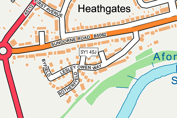 SY1 4SJ map - OS OpenMap – Local (Ordnance Survey) SY1 4SJ map - OS OpenMap – Local (Ordnance Survey)