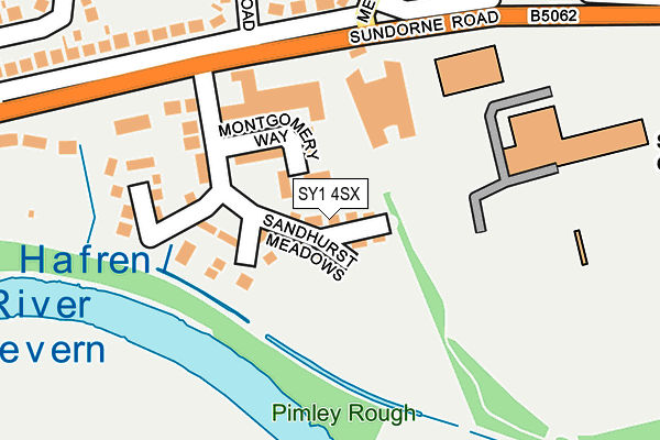 SY1 4SX map - OS OpenMap – Local (Ordnance Survey) SY1 4SX map - OS OpenMap – Local (Ordnance Survey)