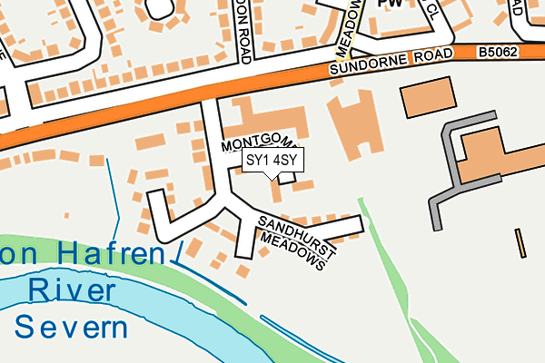 SY1 4SY map - OS OpenMap – Local (Ordnance Survey) SY1 4SY map - OS OpenMap – Local (Ordnance Survey)