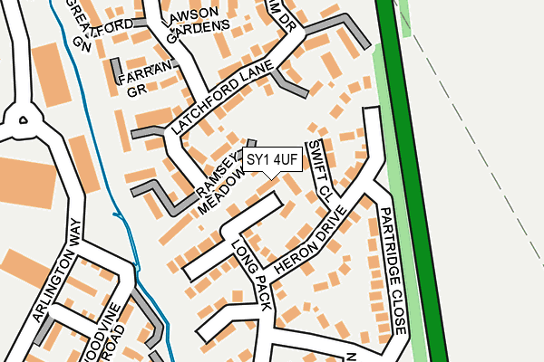 SY1 4UF map - OS OpenMap – Local (Ordnance Survey) SY1 4UF map - OS OpenMap – Local (Ordnance Survey)