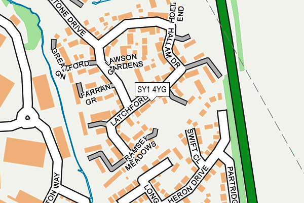 SY1 4YG map - OS OpenMap – Local (Ordnance Survey) SY1 4YG map - OS OpenMap – Local (Ordnance Survey)