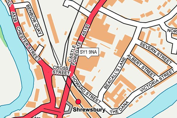 SY1 9NA map - OS OpenMap – Local (Ordnance Survey) SY1 9NA map - OS OpenMap – Local (Ordnance Survey)