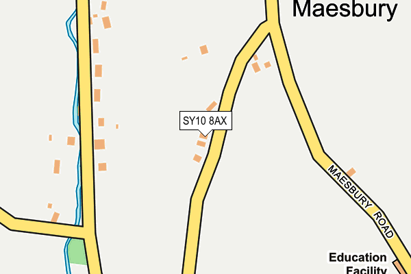 SY10 8AX map - OS OpenMap – Local (Ordnance Survey) SY10 8AX map - OS OpenMap – Local (Ordnance Survey)
