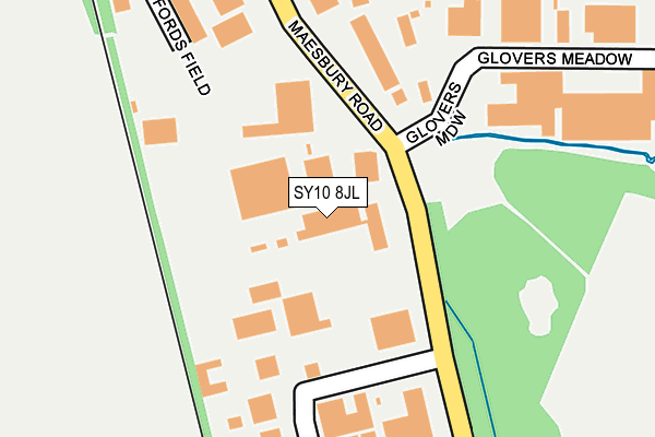 SY10 8JL map - OS OpenMap – Local (Ordnance Survey) SY10 8JL map - OS OpenMap – Local (Ordnance Survey)