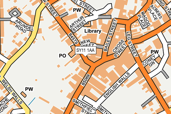 SY11 1AA map - OS OpenMap – Local (Ordnance Survey) SY11 1AA map - OS OpenMap – Local (Ordnance Survey)