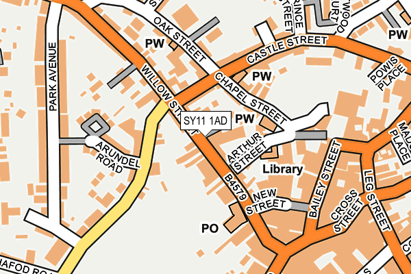 SY11 1AD map - OS OpenMap – Local (Ordnance Survey) SY11 1AD map - OS OpenMap – Local (Ordnance Survey)