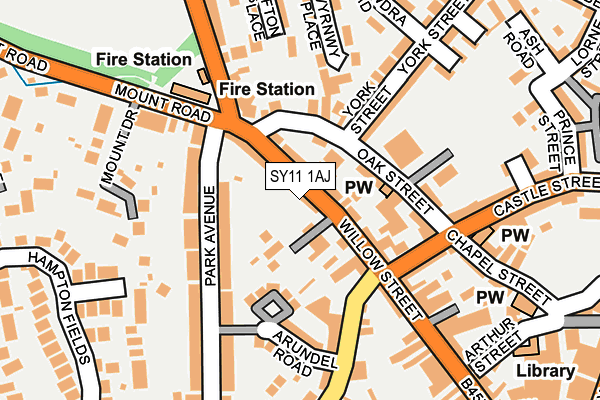 SY11 1AJ map - OS OpenMap – Local (Ordnance Survey)