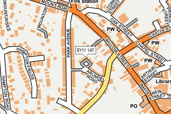 SY11 1AT map - OS OpenMap – Local (Ordnance Survey) SY11 1AT map - OS OpenMap – Local (Ordnance Survey)