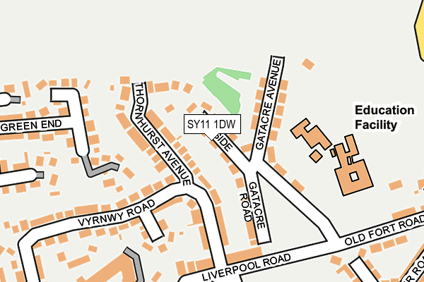 SY11 1DW map - OS OpenMap – Local (Ordnance Survey) SY11 1DW map - OS OpenMap – Local (Ordnance Survey)