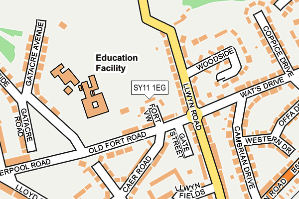 SY11 1EG map - OS OpenMap – Local (Ordnance Survey) SY11 1EG map - OS OpenMap – Local (Ordnance Survey)
