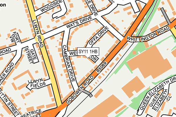 SY11 1HB map - OS OpenMap – Local (Ordnance Survey) SY11 1HB map - OS OpenMap – Local (Ordnance Survey)