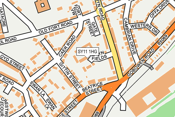 SY11 1HG map - OS OpenMap – Local (Ordnance Survey) SY11 1HG map - OS OpenMap – Local (Ordnance Survey)