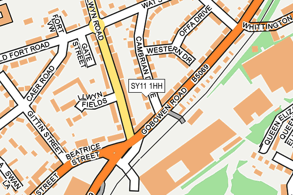 SY11 1HH map - OS OpenMap – Local (Ordnance Survey) SY11 1HH map - OS OpenMap – Local (Ordnance Survey)