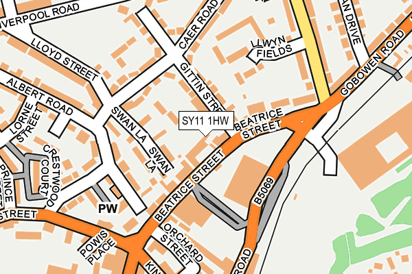 SY11 1HW map - OS OpenMap – Local (Ordnance Survey) SY11 1HW map - OS OpenMap – Local (Ordnance Survey)
