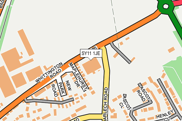 SY11 1JE map - OS OpenMap – Local (Ordnance Survey) SY11 1JE map - OS OpenMap – Local (Ordnance Survey)