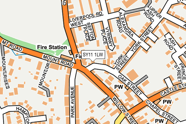 SY11 1LW map - OS OpenMap – Local (Ordnance Survey) SY11 1LW map - OS OpenMap – Local (Ordnance Survey)