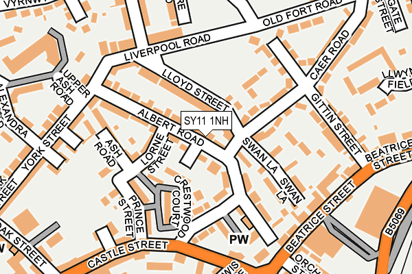 SY11 1NH map - OS OpenMap – Local (Ordnance Survey) SY11 1NH map - OS OpenMap – Local (Ordnance Survey)