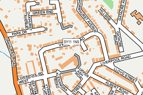 SY11 1NS map - OS OpenMap – Local (Ordnance Survey) SY11 1NS map - OS OpenMap – Local (Ordnance Survey)