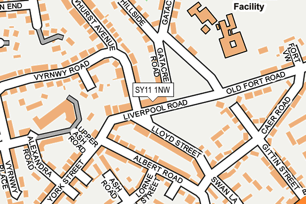 SY11 1NW map - OS OpenMap – Local (Ordnance Survey) SY11 1NW map - OS OpenMap – Local (Ordnance Survey)