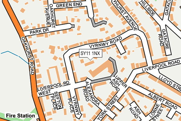 SY11 1NX map - OS OpenMap – Local (Ordnance Survey) SY11 1NX map - OS OpenMap – Local (Ordnance Survey)