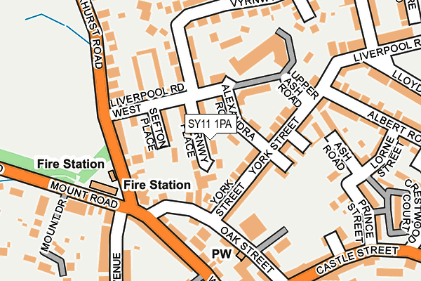 SY11 1PA map - OS OpenMap – Local (Ordnance Survey) SY11 1PA map - OS OpenMap – Local (Ordnance Survey)