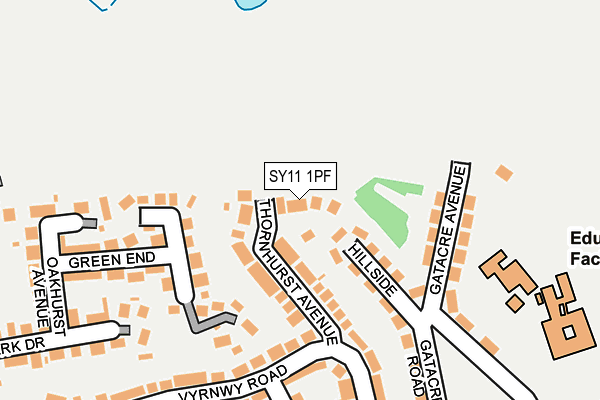 SY11 1PF map - OS OpenMap – Local (Ordnance Survey) SY11 1PF map - OS OpenMap – Local (Ordnance Survey)