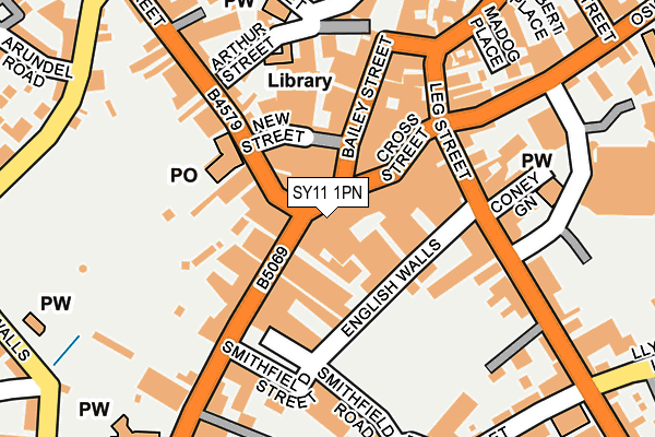 SY11 1PN map - OS OpenMap – Local (Ordnance Survey) SY11 1PN map - OS OpenMap – Local (Ordnance Survey)