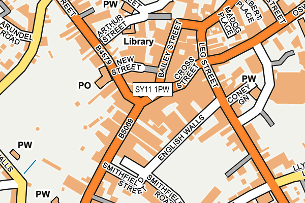 SY11 1PW map - OS OpenMap – Local (Ordnance Survey) SY11 1PW map - OS OpenMap – Local (Ordnance Survey)