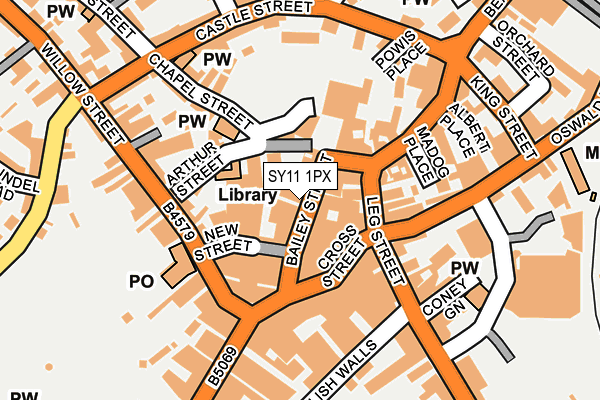 SY11 1PX map - OS OpenMap – Local (Ordnance Survey) SY11 1PX map - OS OpenMap – Local (Ordnance Survey)