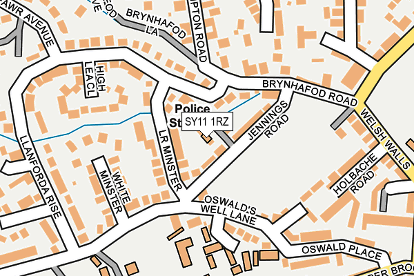 SY11 1RZ map - OS OpenMap – Local (Ordnance Survey) SY11 1RZ map - OS OpenMap – Local (Ordnance Survey)