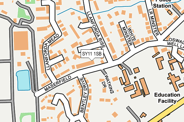 SY11 1SB map - OS OpenMap – Local (Ordnance Survey) SY11 1SB map - OS OpenMap – Local (Ordnance Survey)