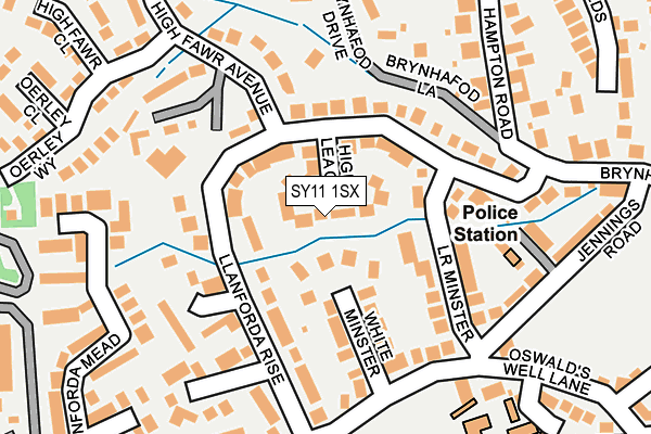SY11 1SX map - OS OpenMap – Local (Ordnance Survey) SY11 1SX map - OS OpenMap – Local (Ordnance Survey)