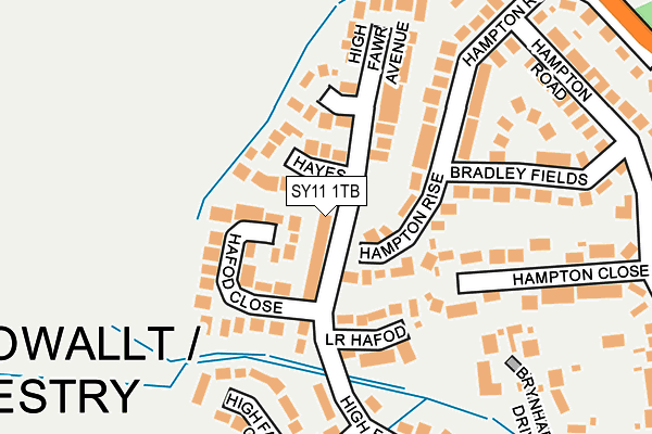 SY11 1TB map - OS OpenMap – Local (Ordnance Survey)