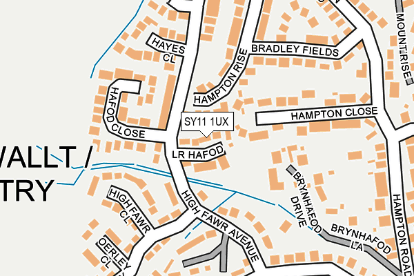SY11 1UX map - OS OpenMap – Local (Ordnance Survey) SY11 1UX map - OS OpenMap – Local (Ordnance Survey)