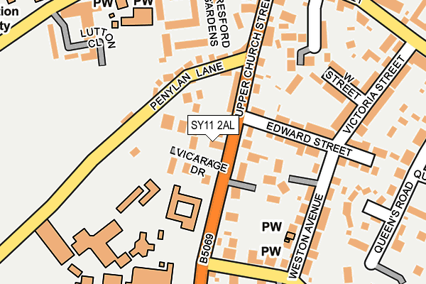 SY11 2AL map - OS OpenMap – Local (Ordnance Survey) SY11 2AL map - OS OpenMap – Local (Ordnance Survey)