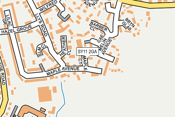 SY11 2GA map - OS OpenMap – Local (Ordnance Survey) SY11 2GA map - OS OpenMap – Local (Ordnance Survey)