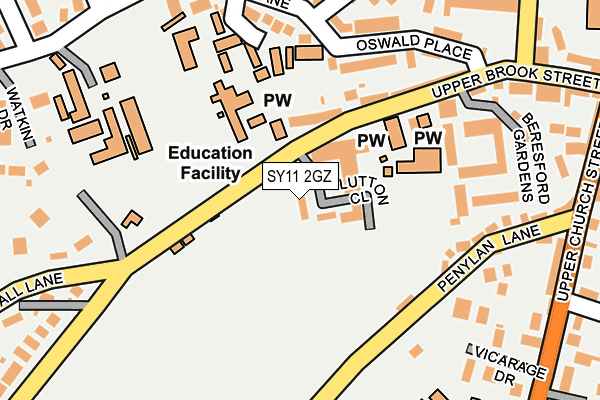 SY11 2GZ map - OS OpenMap – Local (Ordnance Survey)