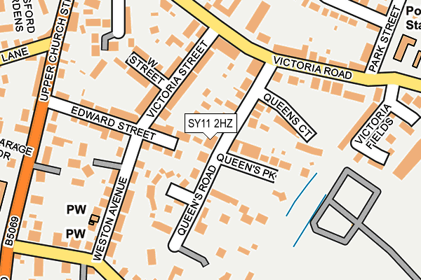 SY11 2HZ map - OS OpenMap – Local (Ordnance Survey) SY11 2HZ map - OS OpenMap – Local (Ordnance Survey)