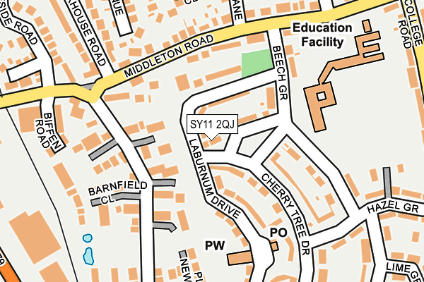 SY11 2QJ map - OS OpenMap – Local (Ordnance Survey) SY11 2QJ map - OS OpenMap – Local (Ordnance Survey)