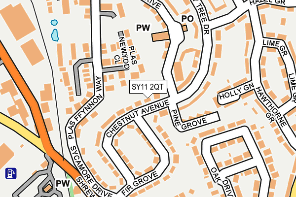 SY11 2QT map - OS OpenMap – Local (Ordnance Survey)
