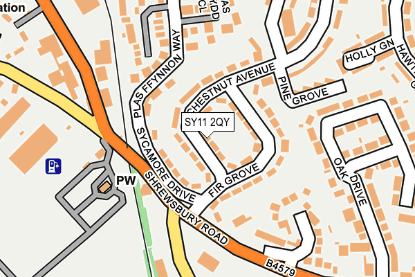 SY11 2QY map - OS OpenMap – Local (Ordnance Survey) SY11 2QY map - OS OpenMap – Local (Ordnance Survey)
