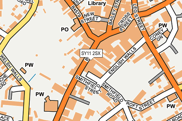 SY11 2SX map - OS OpenMap – Local (Ordnance Survey) SY11 2SX map - OS OpenMap – Local (Ordnance Survey)