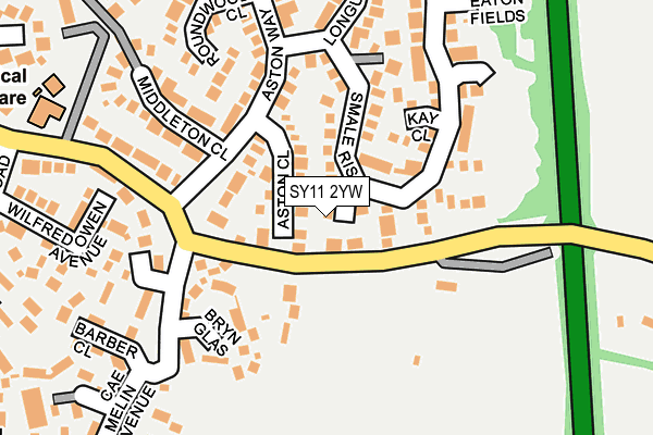 SY11 2YW map - OS OpenMap – Local (Ordnance Survey) SY11 2YW map - OS OpenMap – Local (Ordnance Survey)