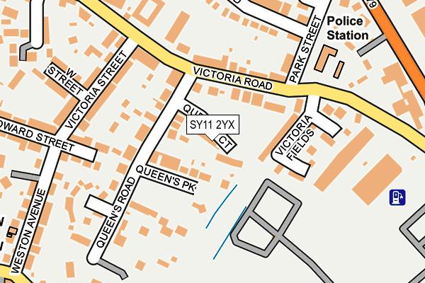 SY11 2YX map - OS OpenMap – Local (Ordnance Survey) SY11 2YX map - OS OpenMap – Local (Ordnance Survey)