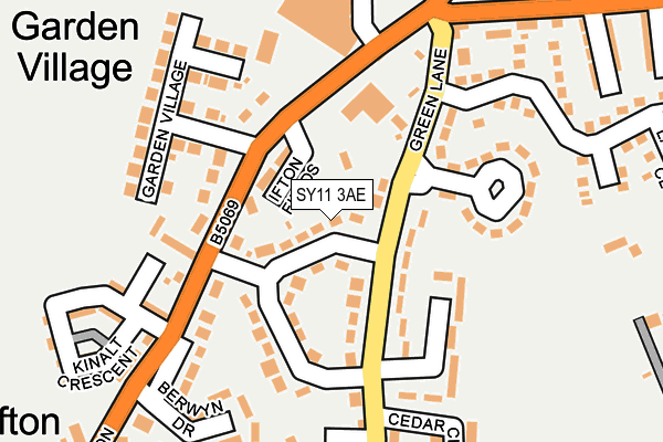 SY11 3AE map - OS OpenMap – Local (Ordnance Survey) SY11 3AE map - OS OpenMap – Local (Ordnance Survey)